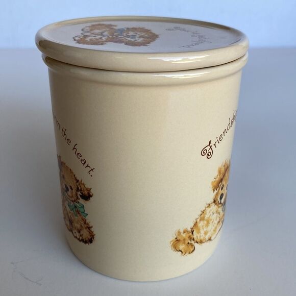 Vintage Hallmark Mug Mates You've Got a Friend Cottagecore Cute Puppy Mug w/ Lid - Picture 2 of 11